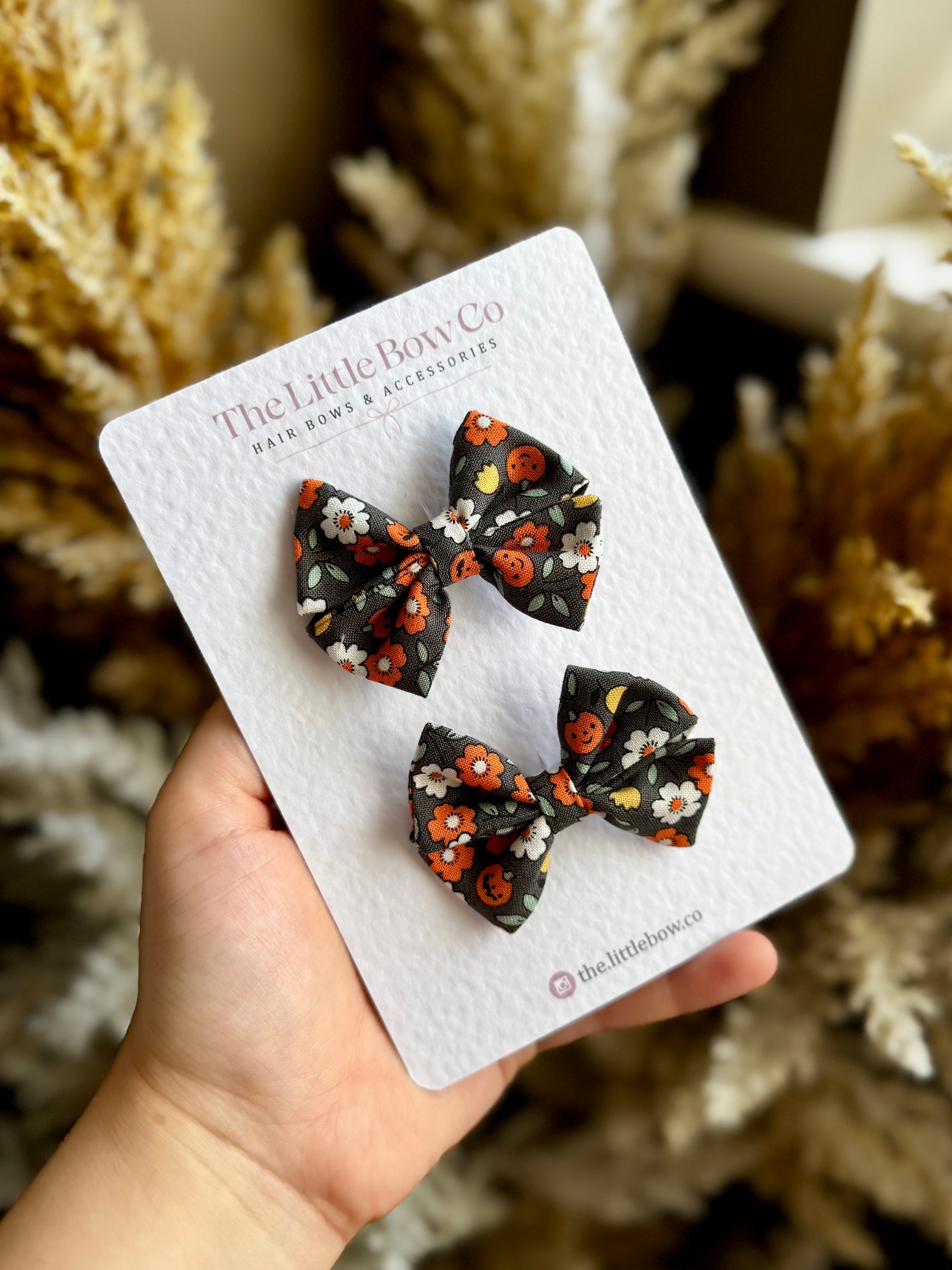 Floral Pumpkin Pinwheel Bows